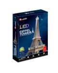 3D Пъзел Cubic Fun от 82 части и LED светлини - Eiffel Tower - 2t