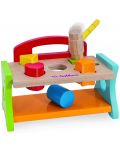 Дървена играчка Eichhorn - Сортер, чукче и цветни фигури - 1t