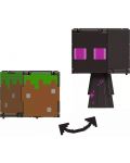 Екшън фигура Mattel Games: Minecraft - Enderman & Grass Block (Flippin Figs) - 3t