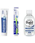 Elgydium & Eludril Комплект - Избелваща паста и Вода за уста, 50 + 500 ml + Четка за зъби, Soft - 2t