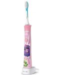 Електрическа четка за зъби Philips Sonicare - For Kids, HX6352/42, 2 накрайници, розова - 1t