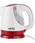 Електрическа кана - Voltz V51230F, 1300W, 0.9 l, бяла/червена - 1t