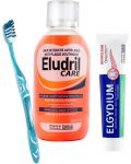 Elgydium & Eludril Комплект - Успокояваща паста и Антиплакова вода, 75 + 500 ml + Четка за зъби, Medium - 1t