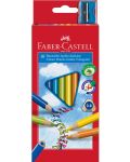 Цветни моливи Faber-Castell - Jumbo Triangular, 10 цвята, с острилка - 1t