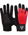 Фитнес ръкавици RDX - W1 Full Finger+,  червени/черни - 1t