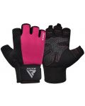 Фитнес ръкавици RDX - W1 Half+ , розови/черни - 2t