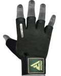 Фитнес ръкавици RDX - T2 Half,  черни/зелени - 2t