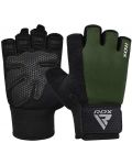 Фитнес ръкавици RDX - W1 Half+,  зелени/черни - 1t