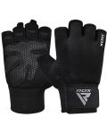 Фитнес ръкавици RDX - W1 Half+,  черни - 1t