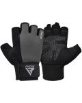 Фитнес ръкавици RDX - W1 Half+,  сиви/черни - 2t