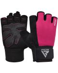 Фитнес ръкавици RDX - W1 Half+ , розови/черни - 1t