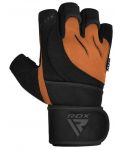 Фитнес ръкавици RDX - Micro Plus,  кафяви/черни - 2t