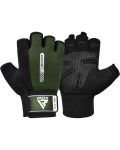 Фитнес ръкавици RDX - W1 Half,  зелени/черни - 2t