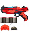 Детска играчка Ocie Red Guns - Бластер със светлинни ефекти, с 14 стрели и държач - 2t