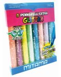 Флумастери Mitama - Jumbo Extra Glitter, 8 цвята - 1t