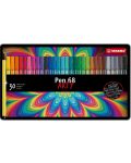 Флумастери Stabilo Arty - Pen 68, 30 цвята, метална кутия - 1t