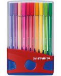 Комплект флумастери Stabilo Pen 68 - 20 цвята, тъмносиня кутия - 1t