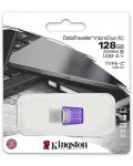 Флаш памет Kingston - DT microDuo 3C, 128GB, USB-A/C, лилава - 3t