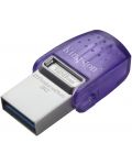 Флаш памет Kingston - DT microDuo 3C, 128GB, USB-A/C, лилава - 2t