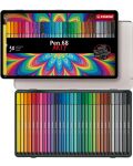 Флумастери Stabilo Arty - Pen 68, 30 цвята, метална кутия - 3t