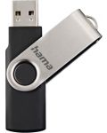 Флаш памет Hama - Rotate, 32GB, USB 2.0, сива/черна - 4t