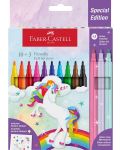 Флумастери Faber-Castell - Еднорог, 10 + 3 цвята - 1t