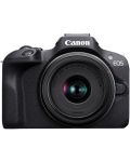 Фотоапарат Canon - EOS R100, RF-S 18-45mm, f/4.5-6.3 IS STM, Black + Обектив Canon - RF 50mm, F/1.8 STM - 2t