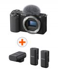 Фотоапарат Sony - ZV-E10, черен + Микрофон Sony ECM-W3 - 1t