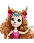 Кукличка с животниче Mattel Enchantimals - Lluella Llama и Fleecy - 6t