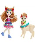 Кукличка с животниче Mattel Enchantimals - Lluella Llama и Fleecy - 3t