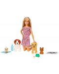 Игрален комплект Mattel Barbie - Барби с 4 кученца - 3t