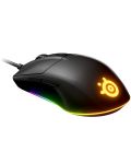 Гейминг мишка SteelSeries - Rival 3, оптична, черна - 2t