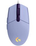 Гейминг мишка Logitech - G203 Lightsync, оптична, лилава - 1t