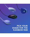 Гейминг мишка Logitech - G102 Lightsync, оптична, RGB, лилава - 8t