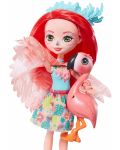 Кукличка с животниче Mattel Enchantimals - Fanci Flamingo с фламингото Swash - 4t
