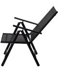 Градински сгъваем стол със 7 позиции Muhler - 56 х 67 х 107 cm, черен - 6t
