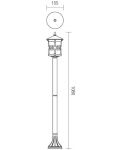 Градинска лампа Smarter - Tirol 9262, IP23, E27, 1x42W, антично черна - 3t