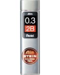 Графити Pentel - Айн Щайн, 2B, 0.3 mm, 15 броя - 1t