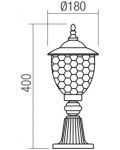Градинска лампа Smarter - Matera 9633, IP33, E27, 1x42W, черно-медна - 2t