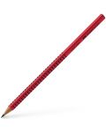 Графитен молив Faber-Castell Grip - 2001, B, червен - 1t