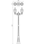 Градинска лампа Smarter - Sevilla 9609, IP44, E27, 2x42W, антично черна - 2t