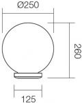 Градинска сфера за стълб Smarter - Sfera 250 9770, IP44, E27, 1x42W, черен с опушено - 2t
