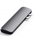 USB хъб Satechi - Aluminium Pro, 6 порта, USB-C, MacBook Pro, сив - 3t
