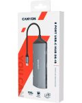 Хъб Canyon - DS-15, 8 порта, USB-C, сив - 2t