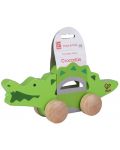 Дървена играчка на колела – Крокодил - 1t