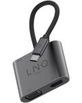 Хъб LINQ - 8915, 4 в 1, USB-C/HDMI, USB-C, USB-A, VGA, сив - 1t