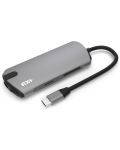 USB хъб Next One - Pro Multiport, 8 порта, USB-C, сив - 4t