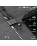 Хъб LINQ - 8915, 4 в 1, USB-C/HDMI, USB-C, USB-A, VGA, сив - 8t