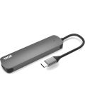 USB хъб Next One - Essentials Multiport, 6 порта, USB-C, сив - 7t
