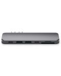 USB хъб Satechi - Aluminium Pro, 6 порта, USB-C, MacBook Pro, сив - 7t
